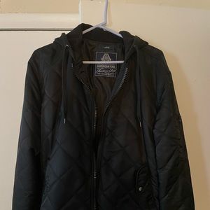 Mens black hooded jacket